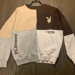 4 Colour Split Playboy Hoodie Worn Twice